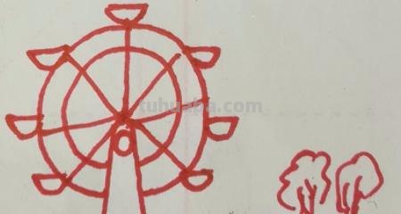 简笔画摩天轮怎么画（简笔画摩天轮怎么画,油彩）