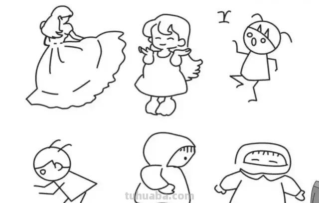 简笔画｜人物简笔画大全，简单好画，一学就会，快为宝宝收藏！