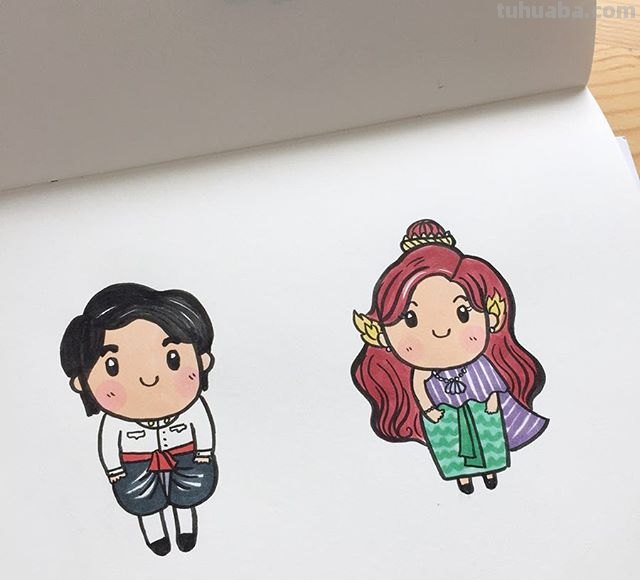 一组萌萌哒人物简笔画~非常可爱~