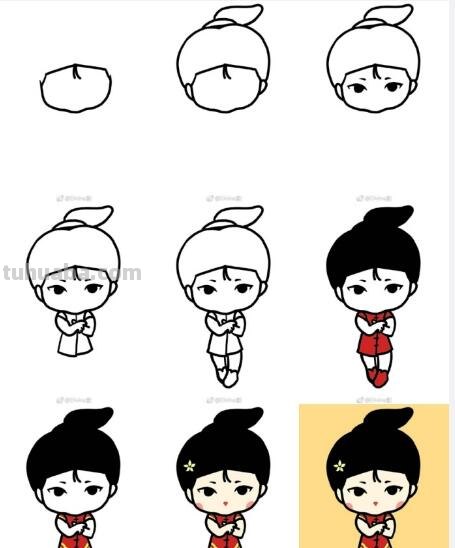 一组人物简笔画教程~值得大家收藏哦~
