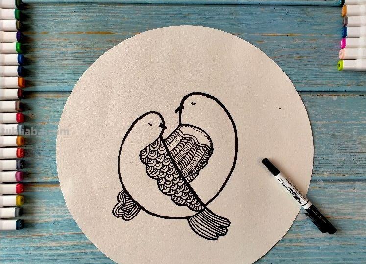 简笔画小鸟加一些线条也可以很漂亮，这样加线条会让你爱上线描！