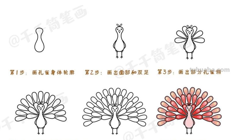 一组可爱的小动物简笔画步骤图,3-6岁儿童学画画必备 一组可爱的小动物简笔画步骤图,3-6岁儿童学画画必备