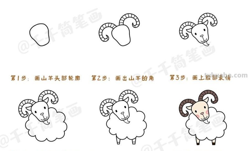 一组可爱的小动物简笔画步骤图,3-6岁儿童学画画必备 一组可爱的小动物简笔画步骤图,3-6岁儿童学画画必备