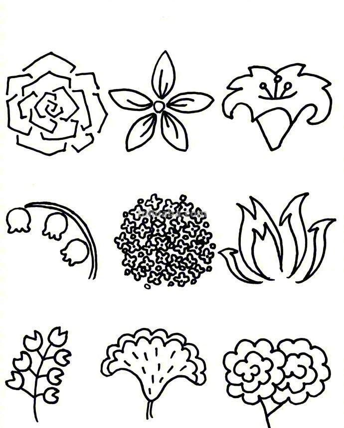 81种花卉绿植简笔画素材