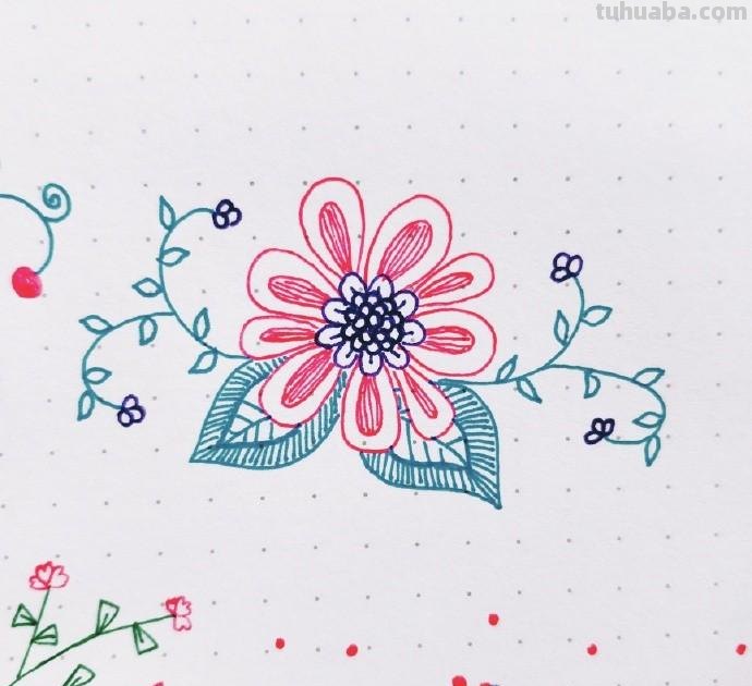 简单实用的花叶植物简笔画手帐素材~收藏备用哦