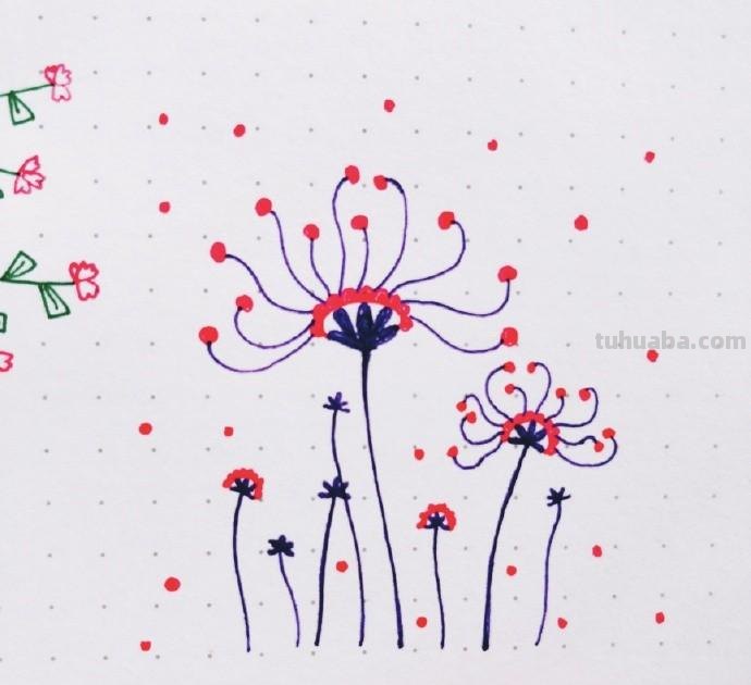 简单实用的花叶植物简笔画手帐素材~收藏备用哦