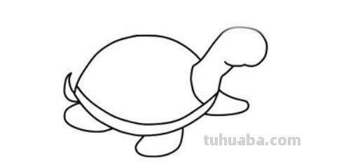 「动物篇」爬起来慢吞吞的小乌龟简笔画来了