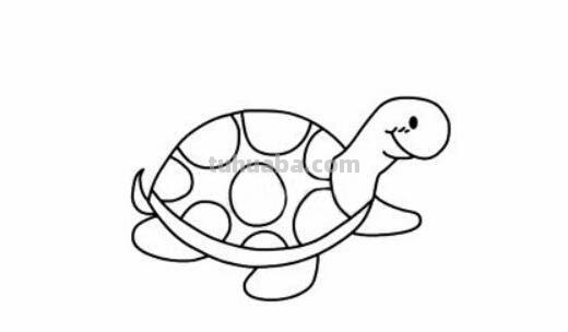 「动物篇」爬起来慢吞吞的小乌龟简笔画来了
