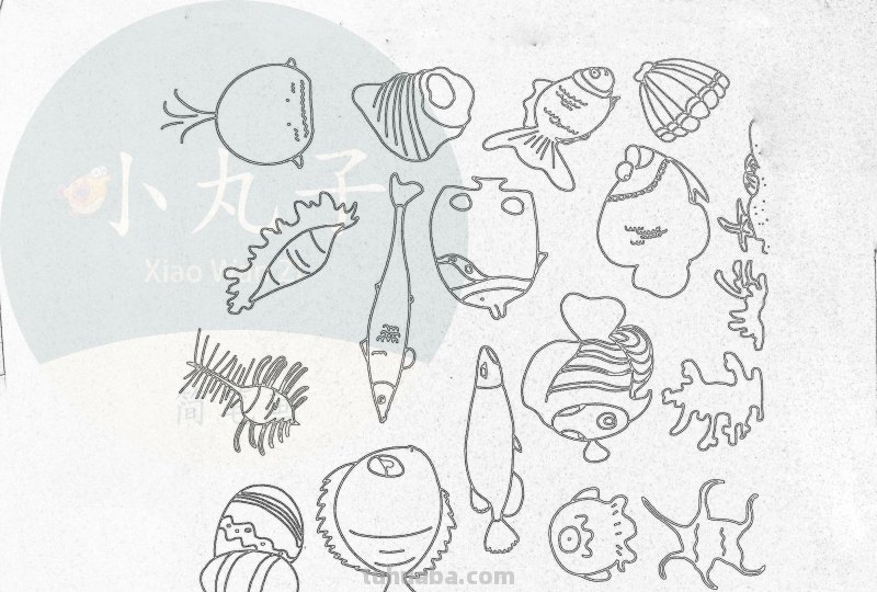 500个水族简笔画画法，快来下载打印出来给宝宝们涂颜色！