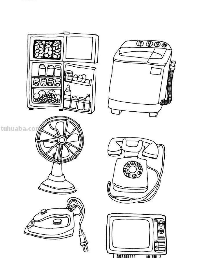 各类日用品的简笔画，简单有趣，可以留着教孩子画，手帐必备素材
