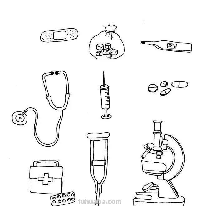 各类日用品的简笔画，简单有趣，可以留着教孩子画，手帐必备素材