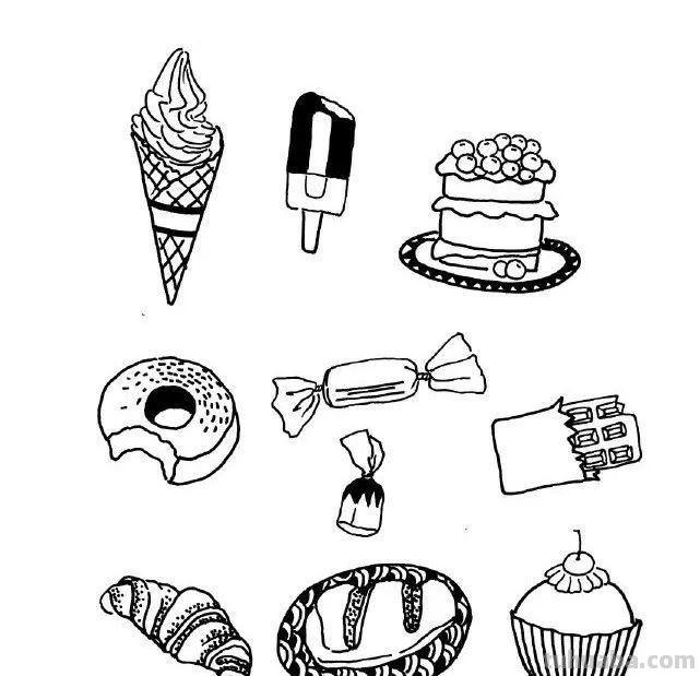 各类日用品的简笔画，简单有趣，可以留着教孩子画，手帐必备素材