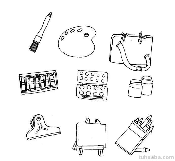 各类日用品的简笔画，简单有趣，可以留着教孩子画，手帐必备素材