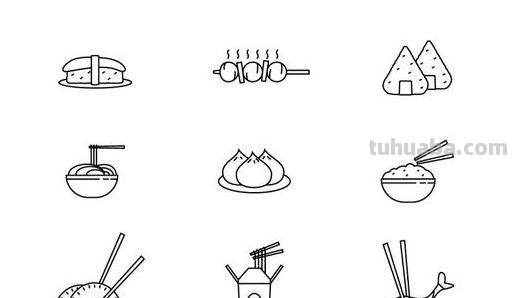 一组食物简笔画素材~小画家们自己也能学会~手账、手抄报都能用