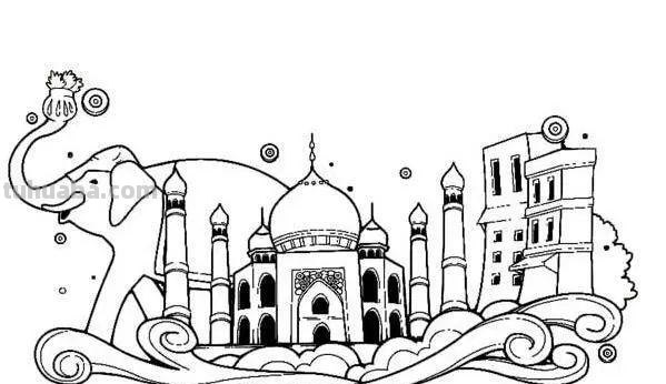 每天学一幅简笔画-风景、建筑类简笔画