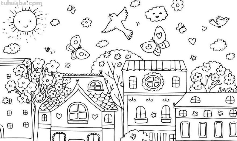 每天学一幅简笔画-风景、建筑类简笔画