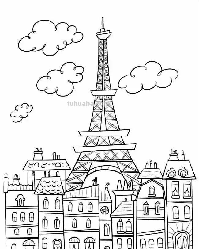 每天学一幅简笔画-风景、建筑类简笔画