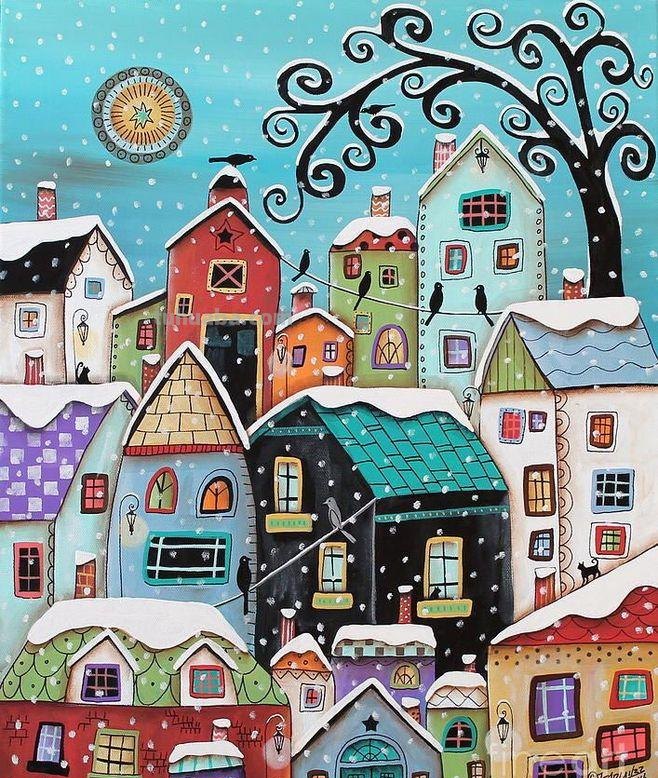 一组儿童画房子