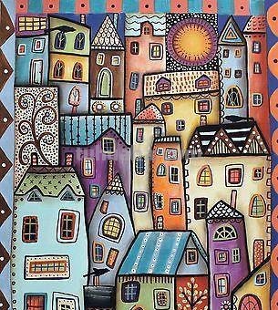 一组儿童画房子