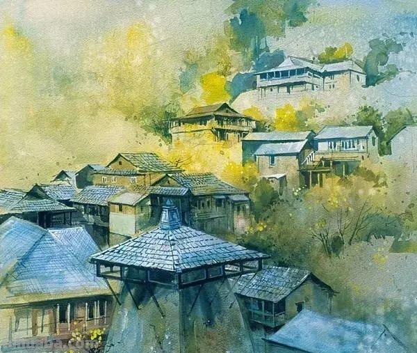色彩通透明快 - 度知名水彩画家普拉塔普风景作品集