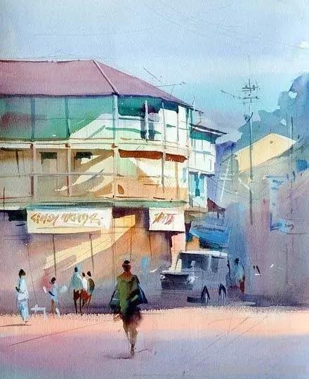 色彩通透明快 - 度知名水彩画家普拉塔普风景作品集
