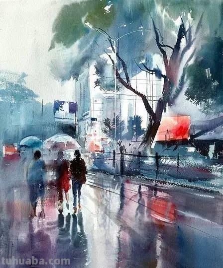 色彩通透明快 - 度知名水彩画家普拉塔普风景作品集