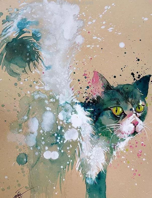 动物水彩插画—生动有趣，氛围感十足的水彩，搭配颜色也很精彩哦