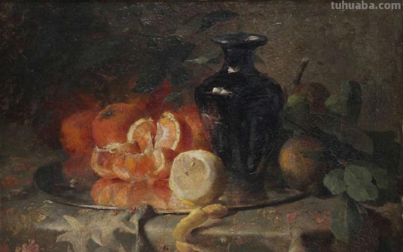 花卉静物画，比利时画家Frans Mortelmans