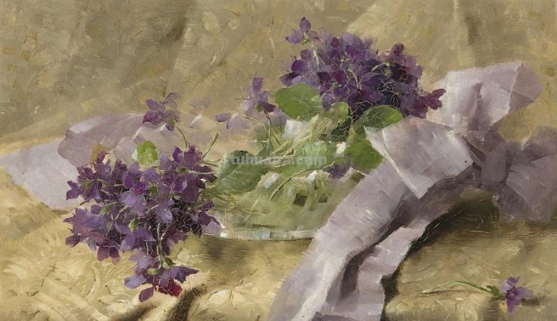 花卉静物画，比利时画家Frans Mortelmans