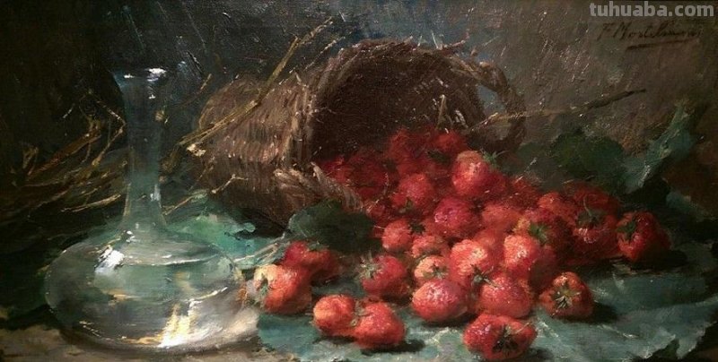 花卉静物画，比利时画家Frans Mortelmans
