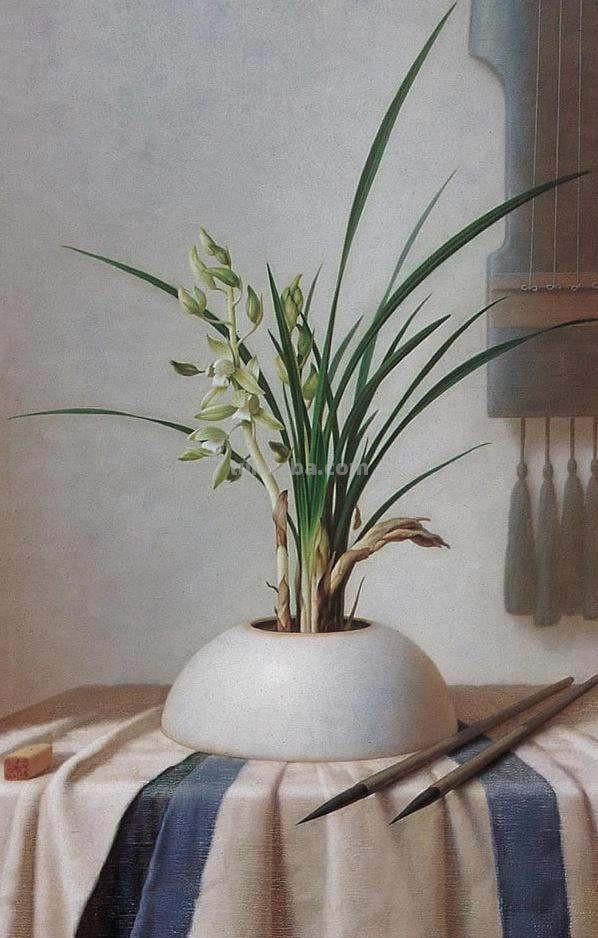 卢东明吉琳夫妇古典静物花卉油画作品欣赏