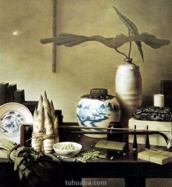 卢东明吉琳夫妇古典静物花卉油画作品欣赏