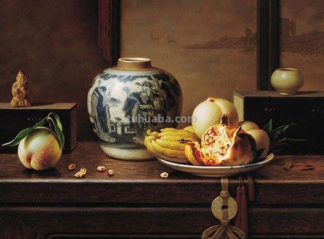 卢东明吉琳夫妇古典静物花卉油画作品欣赏