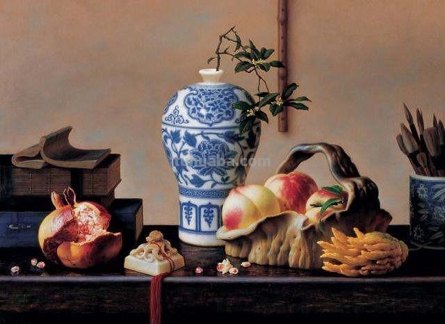 卢东明吉琳夫妇古典静物花卉油画作品欣赏