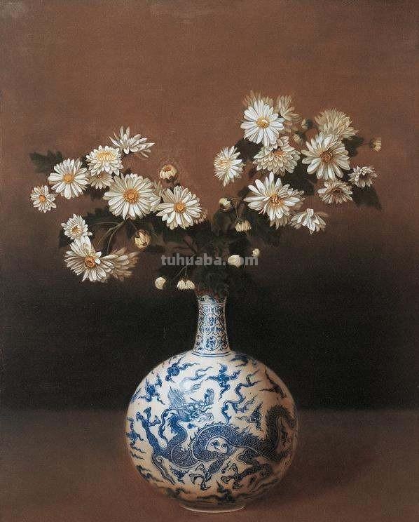卢东明吉琳夫妇古典静物花卉油画作品欣赏
