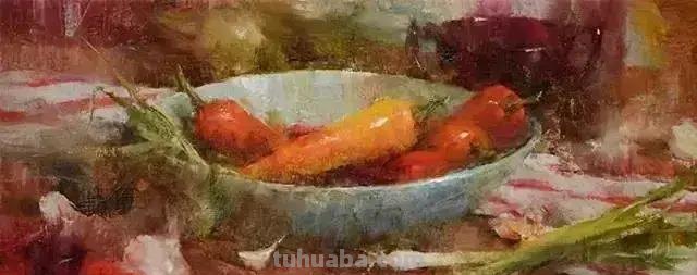 美国女画家劳拉·罗布印象派花草静物油画作品