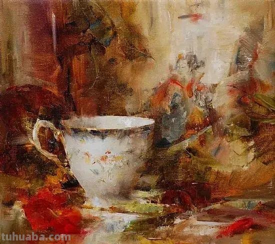 美国女画家劳拉·罗布印象派花草静物油画作品