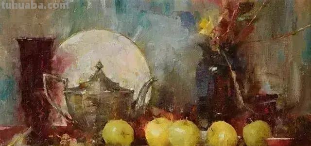 美国女画家劳拉·罗布印象派花草静物油画作品