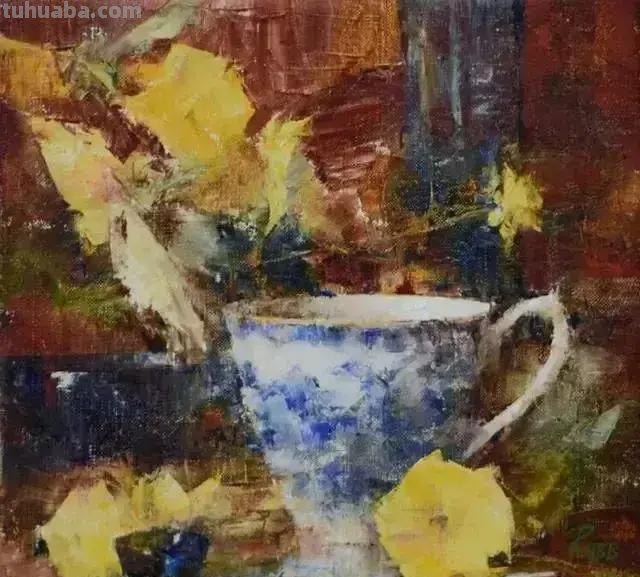 美国女画家劳拉·罗布印象派花草静物油画作品