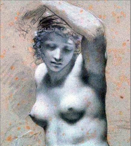 艺术上追求古典美 注重明暗谐调的法国画家普吕东素描作品欣赏