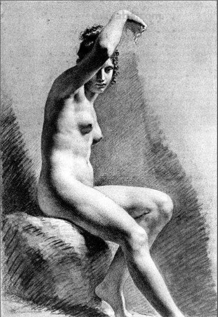 艺术上追求古典美 注重明暗谐调的法国画家普吕东素描作品欣赏