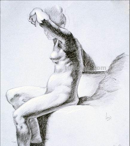 艺术上追求古典美 注重明暗谐调的法国画家普吕东素描作品欣赏