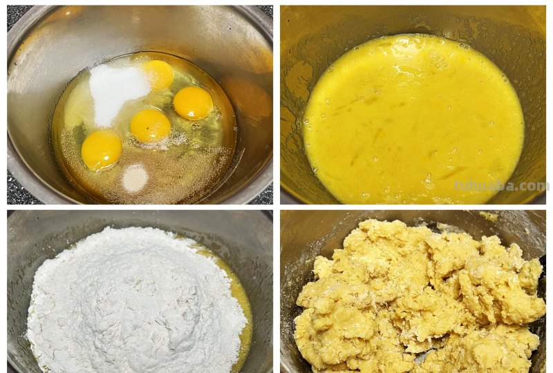 5个鸡蛋1斤面粉，不用一滴水，妈妈做的这个饼比面包还好吃