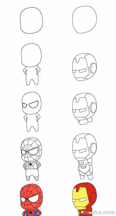 「简笔画」卡通人物简笔画大全！哆啦A梦、犬夜叉，还有蜘蛛侠~