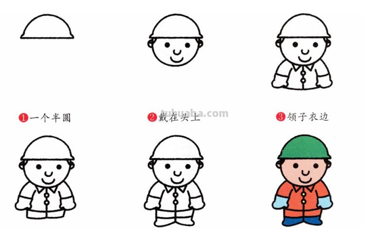 一组人物简笔画教程~给小画家们收藏备用吧~