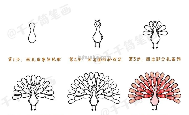 幼儿园小动物简笔画步骤图，简单易学，收藏起来教孩子