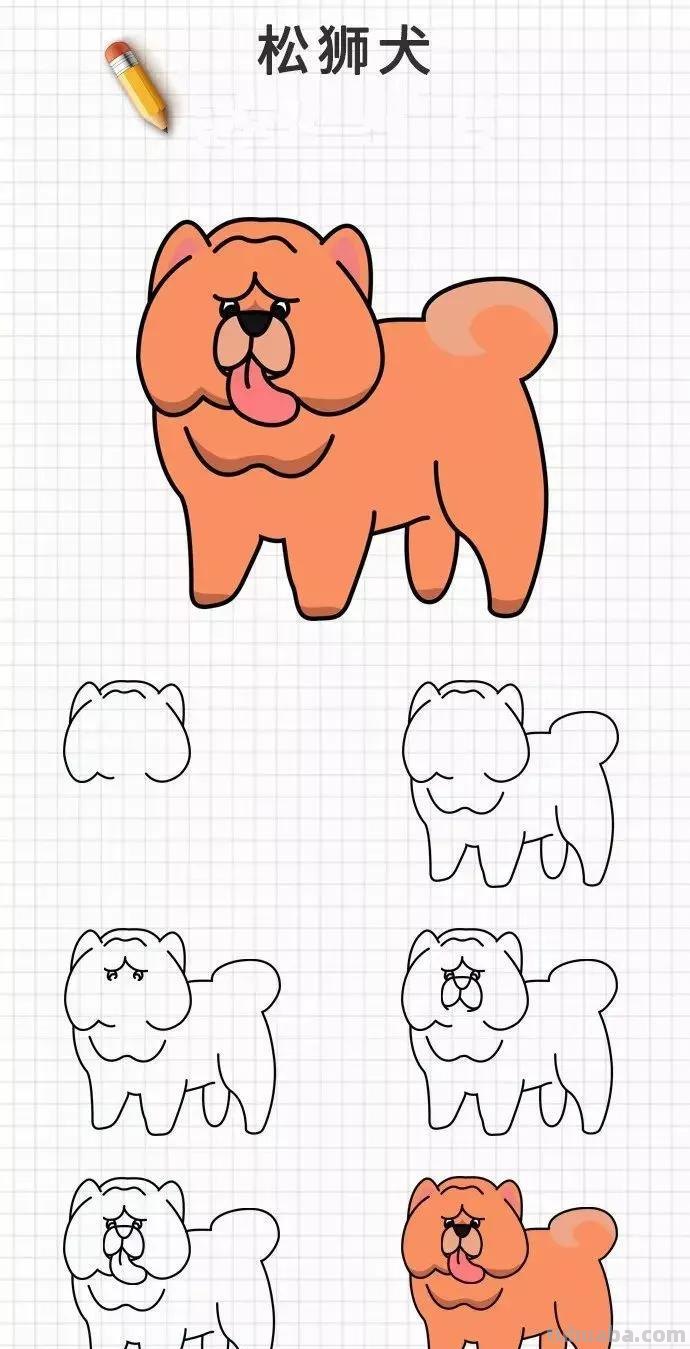 爱狗的你这20种可爱简笔画素材一定要收藏，柯基等狗狗简笔画都有