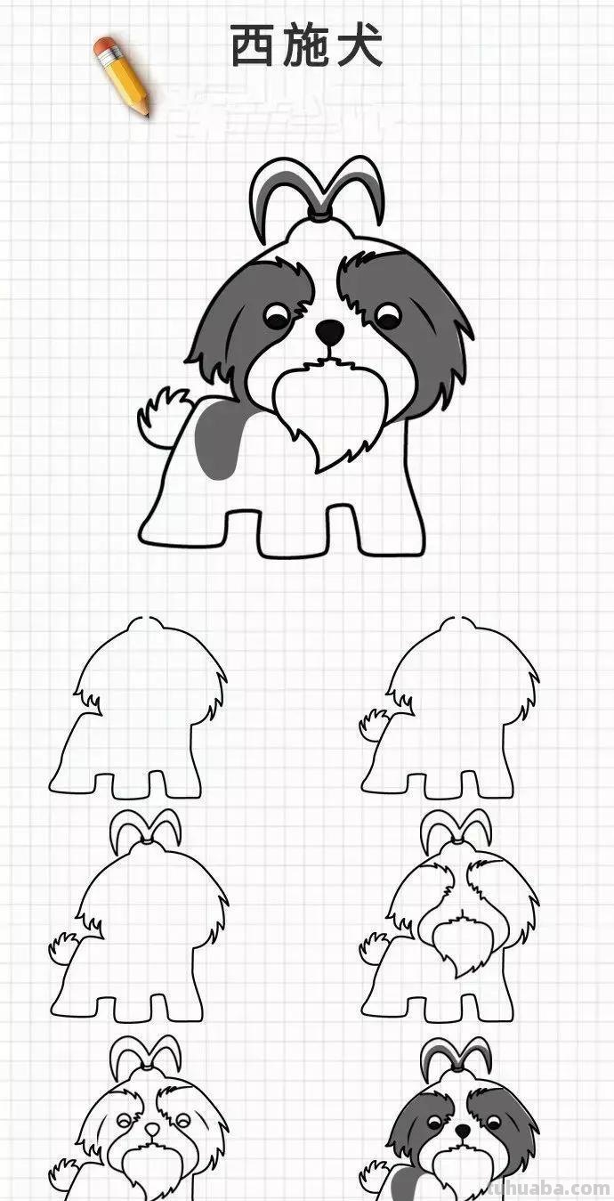 爱狗的你这20种可爱简笔画素材一定要收藏，柯基等狗狗简笔画都有