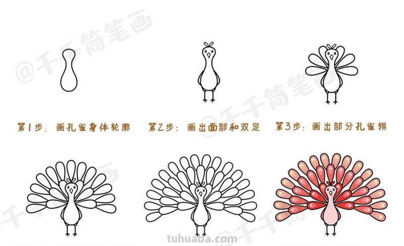 幼儿入门简笔画大全，简单6步学会画小动物，快收藏起来吧