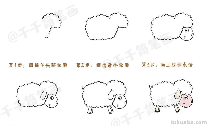 幼儿入门简笔画大全，简单6步学会画小动物，快收藏起来吧